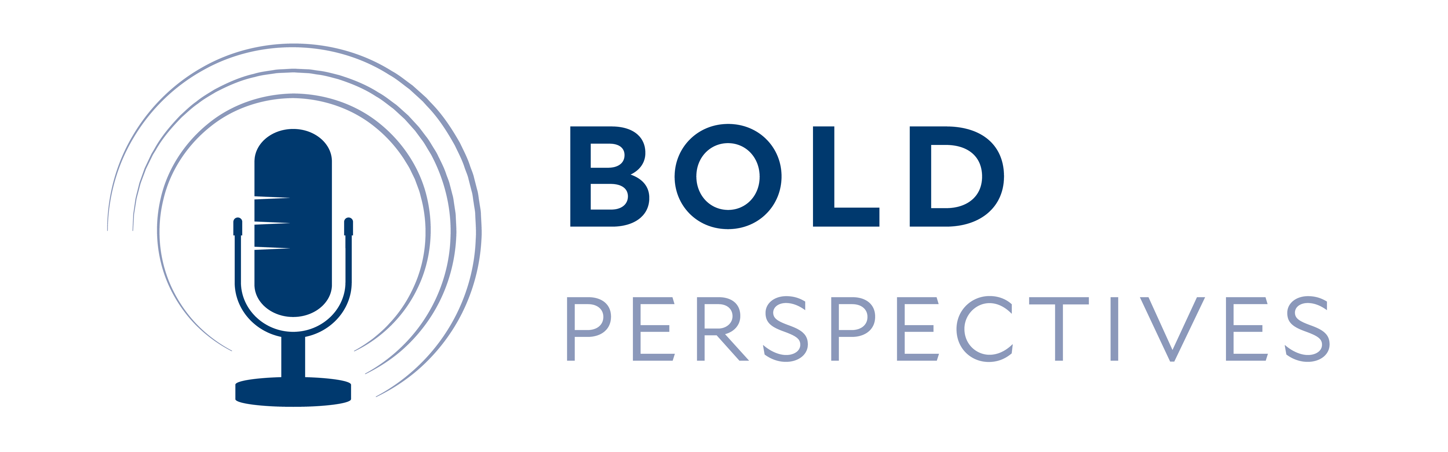 Bold Perspectives logo with a picture of a microphone