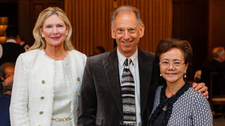 YAA chair Nancy Stratford, 2019 Lamar Award honoree Alan Kazdin, and YAA Executive Director Weili Cheng at the awards luncheon